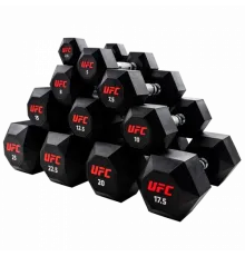 Комплект обрезиненных октагональных гантелей 5 пар от 10 до 20кг UFC Octagon Dumbbell